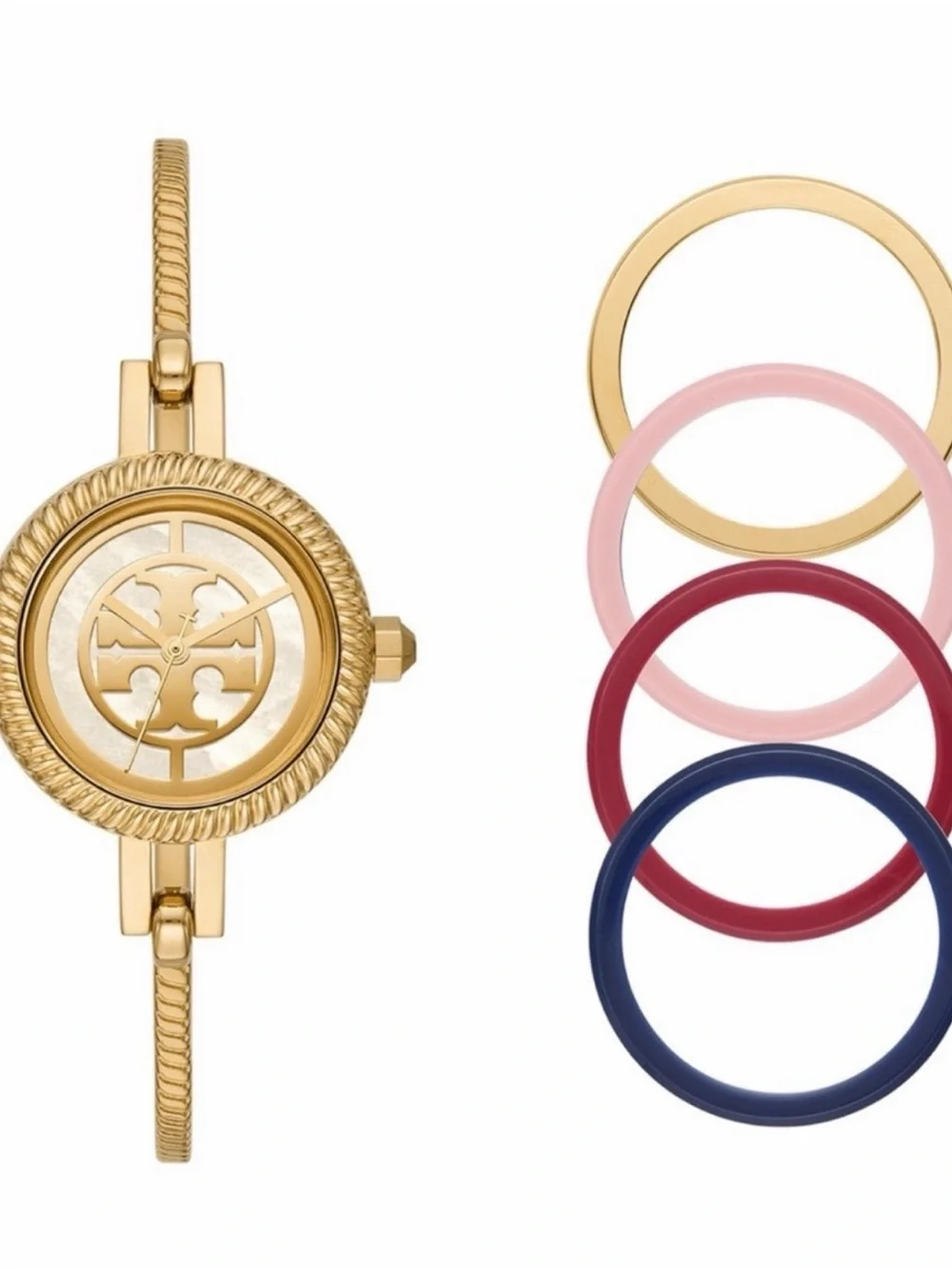 Tory Burch Reva Stainless Steel Bangle Bracelet Watch 27mm Gift Set